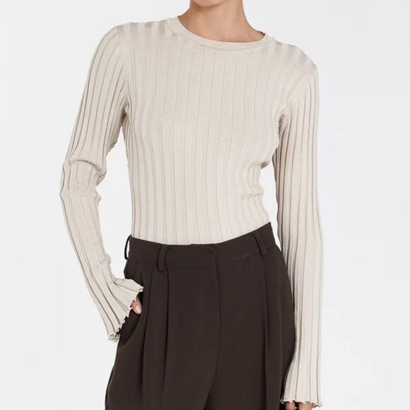 DISSH Tops - DISSH Ada Stone Long Sleeve Knit Top Size XXL